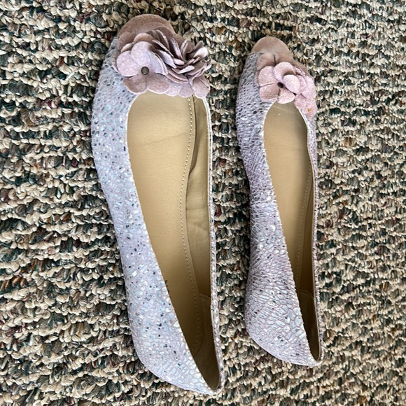 Kenneth Cole purple leather open toe ballerina flats size 8 - Picture 3 of 8